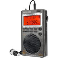 Retekess TR110 Mini Scanner Radio SSB, Radio Ondes Courtes, AIR FM MW SW, Batterie Rechargeable, Horloges, Minuterie de Veille