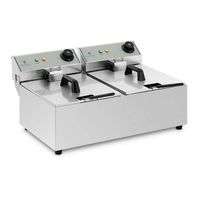 Friteuse Double Électrique Royal Catering 2X3200W Inox Pro Eco Zone-Froide 230V 2X10L RCEF-10DY-ECO