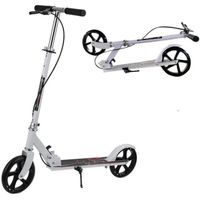 Tagtuell Trottinette Pliable En Aluminium – Hauteur Réglable (3 Niveaux) – Charge Max 100 Kg – Pour Adultes, Ados Et Enfants – Confortable Et Antidérapant – Blanche