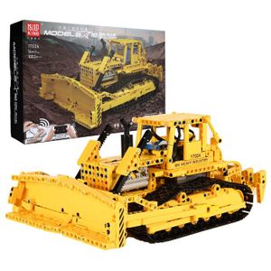 VOITURE À CONSTRUIRE Jeu de Construction Bulldozer - Voiture Télécommandé - 1003 Pièces - Brique Blocs Compatible Lego - Rechargeable USB - Enfant
