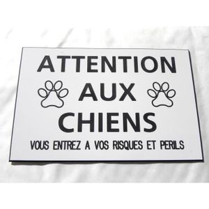 Panneau d'avertissement Chien Mechant - Je Monte La Garde - Plaque  attention au chien - Panneau de sécurité rigide et rond - Diamètre 240 mm -  Plastique PVC de 1 mm : : Bricolage
