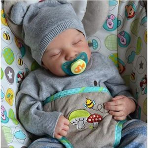 Poupée bébé Reborn en Silicone 18.5 pouces poupée Boby bleue