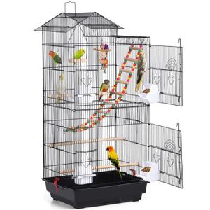 nestQ Nid pour perruches avec copeaux de lit, maison d'élevage en bois pour  oiseaux avec crochets pour cage à oiseaux 19 x 15 cm x 13,5 cm : :  Animalerie