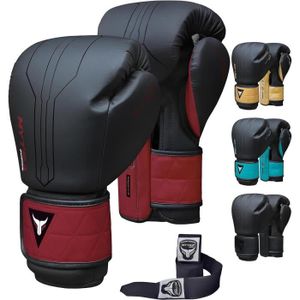 GANTS DE BOXE Gants de boxe - Bordeaux - Mytra Fusion BS-22, bandes de boxe Inclus, Gants de MMA, Muay Thai, Kick Boxing Hommes & Femmes 12 OZ