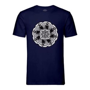 T-SHIRT T-shirt Homme Col Rond Bleu Mandala Meditation Yog