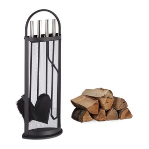5 piece set compagnon poignée Fireside pinces poker Brosse Pelle par réduction de la maison