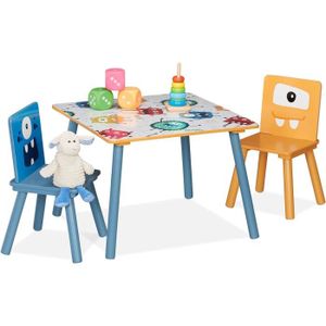 TABLE À MANGER COMPLÈTE Set Table & 2 Chaises Enfants, Table Enfant Avec 2