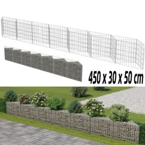 CLÔTURE - GRILLAGE Haute Qualité Mur de gabion - 450 x 30 x 50 cm - en Acier galvanisé