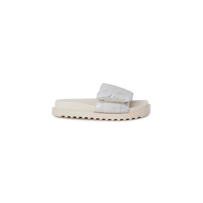 Sandales Femme Blanches Avec Détails Argent - Taille 9 US - Neuves Avec Emballage
