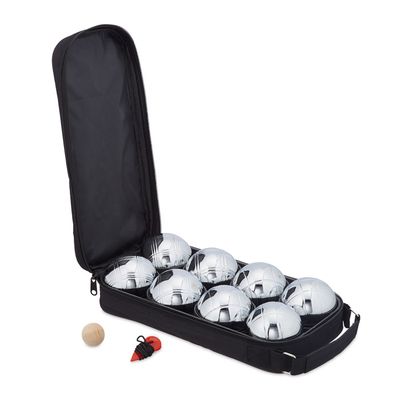 SOLEIL strie 0, 3 boules de pétanque tendre en acier inox