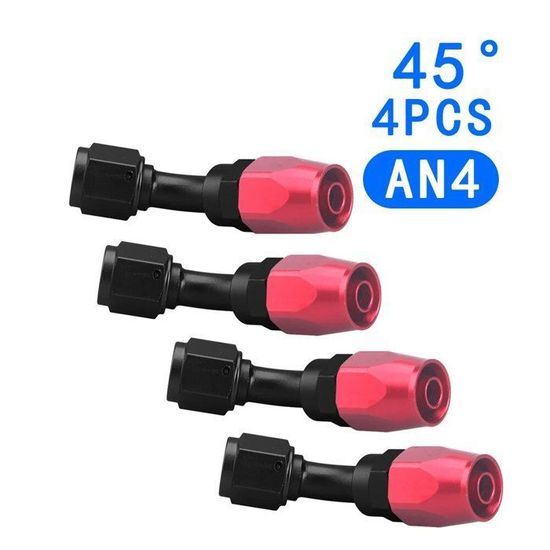 Raccord D'extrémité De Tuyau En Aluminium Noir 16AN 45° - ColorFittings