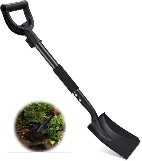 Pelle Robuste De Jardin 280 X 230 Mm - Manche En Bois 100 Cm, Acier Au Carbone, Pour Matériaux En Vrac (terre, Sable, Gravier)
