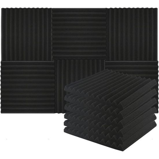 48 Panneaux Mousse Acoustique 30x30x2.5cm - Isolation Anti-Bruit Studio Enregistrement Bureau