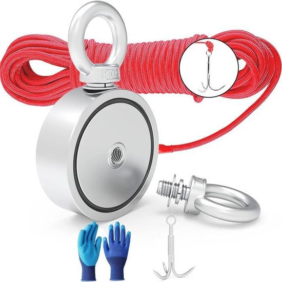 Aimant De Pêche En Néodyme + Corde 10m Ou 20m - Activité Extérieure - Aimant Puissant