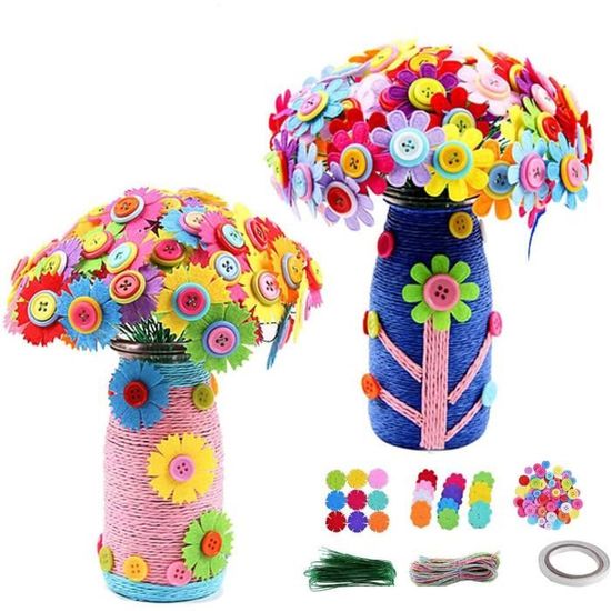 Kit De Fabrication De Fleurs DIY – Machine à Fleurs, Pétales, Tiges, Vase Et Pot – Plus De 90 Pièces – Dès 3 Ans – Activité Créative Pour Filles – Cadeau Anniversaire