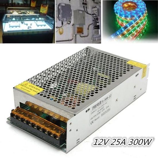 Generic Alimentation Transformateur 220V To DC12V LED Strip Power 12V 25A  300W à prix pas cher