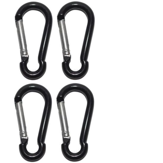Mousqueton Mini D En Aluminium Anodisé KONG – Noir, 80 Mm – Porte-clés Ou Accroche Accessoires