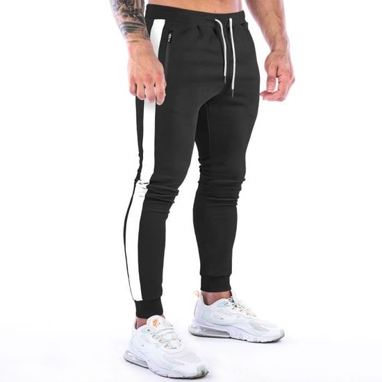 Pantalon Jogging Homme - Marque - Fermeture éclair - Noir - Fitness -  Respirant Noir - Cdiscount Prêt-à-Porter