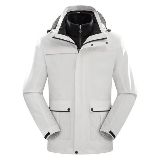ZDJSWJ Veste Softshell Imperméable Homme – Travail Cargo Multi-Poches Avec Capuche, Coupe-Vent Léger