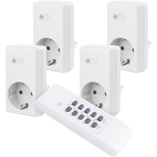 Set De Prises Radio-pilotées 4X Prise Radio-pilotée Et 1x