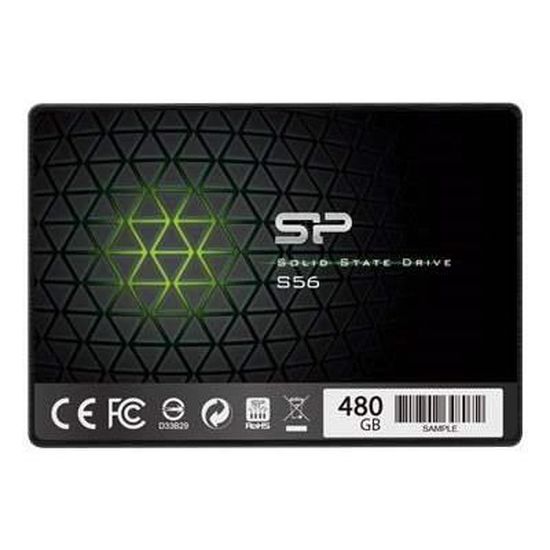 SILICON POWER SSD - SATAIII (TLC) - S56 - 480 GB - 7mm 2.5" Noir, Phison controller + 3D TLC NAND