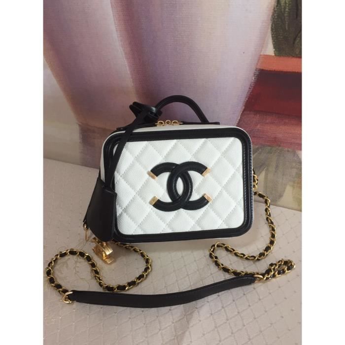 Sac a main Femme leather 100 original channel blanc classic model