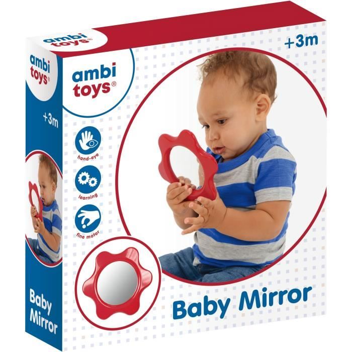 AMBI TOYS 131082 Baby Mirror - Jeu d'apprentissage - Miroir en plastique en forme de fleur