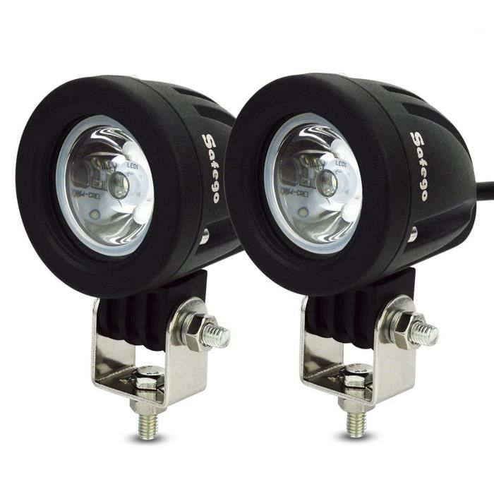 2pcs LED Lampes de travail 10W Lampes de brouillard Spot Projecteur LED Véhicule Phare BAR pour Tout-terrain Chantier camions