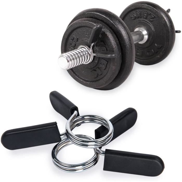 2 pairs Pinces À Ressorts pour Poids Haltères Stop Disque À Ressort 25mm