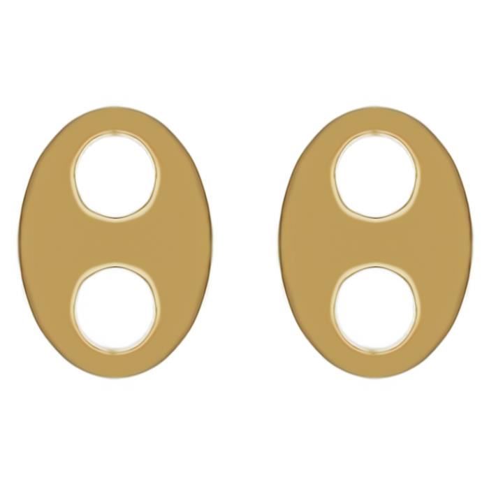 Boucles d'oreilles Grain de Café Plaqué Or 18 carats - Femme