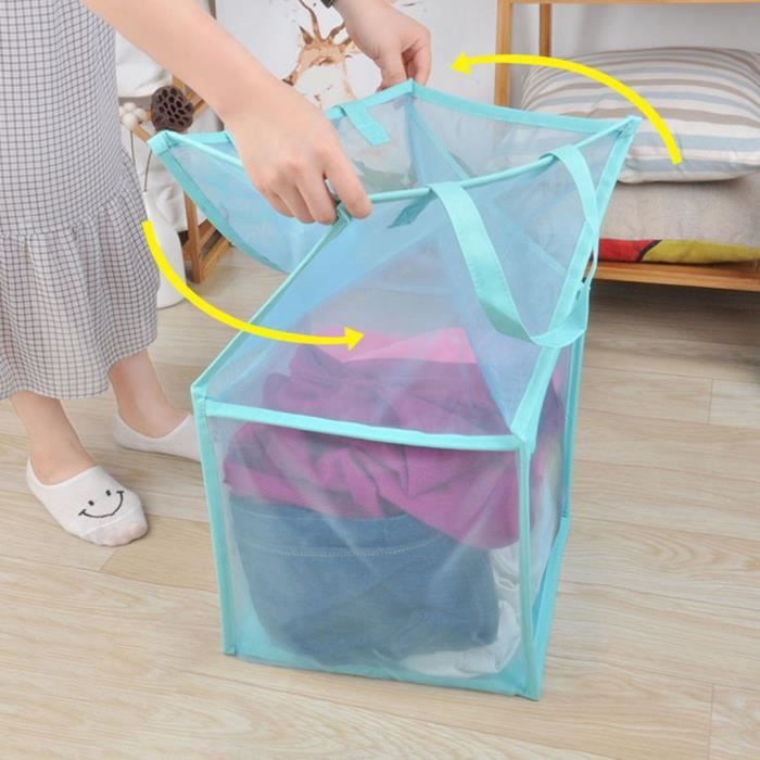 Panier à linge pliable avec poignée de transport Cintre en tissu net ACCESSOIRES DE SALLE DE BAIN b353