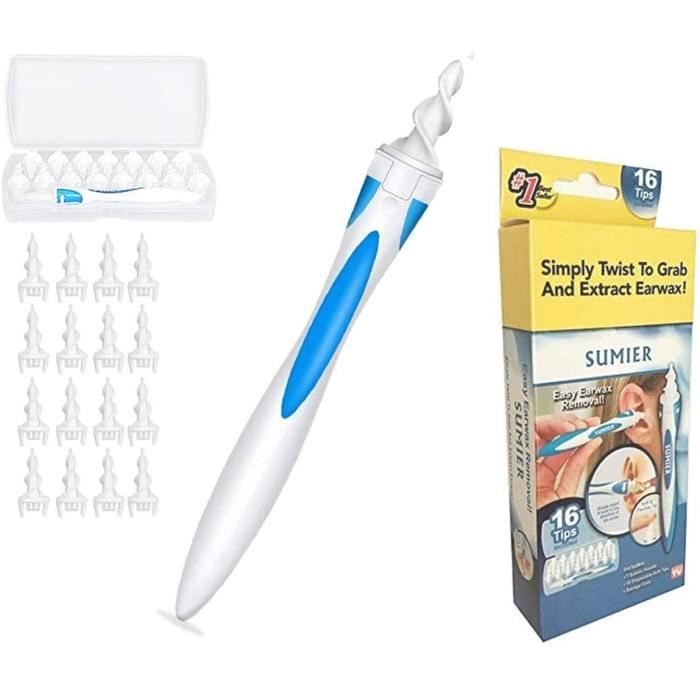 Nettoyant Oreille,Q Grips Nettoyant Oreilles,16 Embouts de remplacement lavables en silicone pour Bebe Enfants et Famille