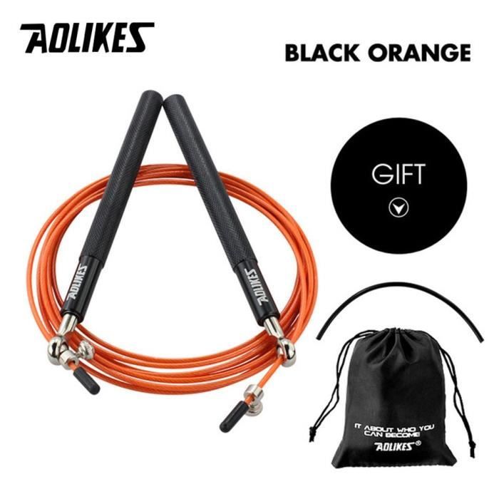 Accessoires Fitness - Musculation,AOLIKES 1 pièces Crossfit vitesse corde à sauter corde à sauter - Type Black with Orange