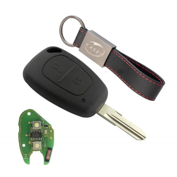 Clé Télécommande pour Renault avec Carte Électronique - 2 Boutons pour Megane 2 Scenic Clio Kangoo Dacia Duster (433Mhz PCF7 2191