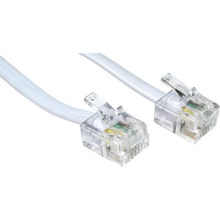CABLING® RJ11-RJ11 10 m – Câble pour téléphone Fixe (RJ-11, RJ-11)