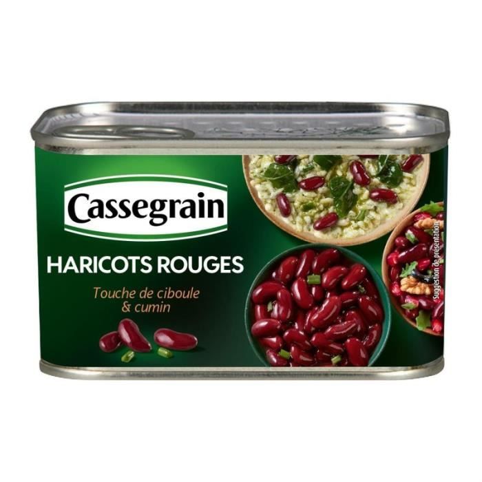 CASSEGRAIN - Bonduelle Haricots Rouges, Touche De Ciboule & Cumin 400G - Lot De 4
