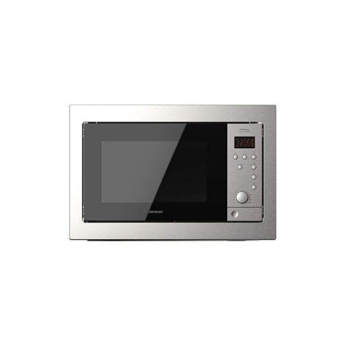 Cecotec Micro-ondes Encastrable Numérique GrandHeat 2500 Built-In SteelBlack. 900W, 25L de Capacité, Gril avec 1000W, 8 Fonctions
