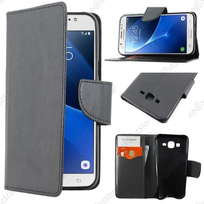 ebestStar ® pour Samsung Galaxy J7 2016 SM-J710F J710H - Housse Portefeuille Support, Couleur Noir