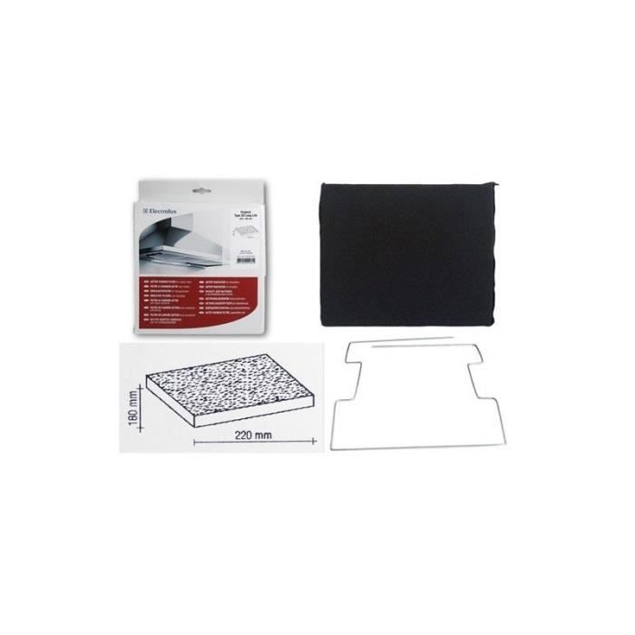 TYP20 FILTRE CHARBON TYPE20 LONG LIFE 220X180MM POUR HOTTE ELECTROLUX 9373964 - 50290650006 9029 - BVMPièces