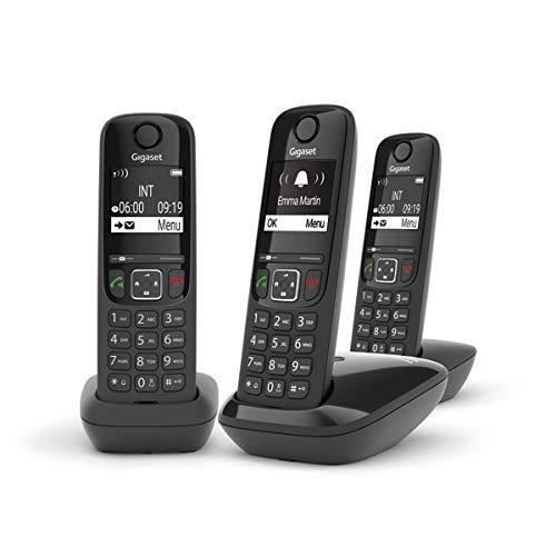 Gigaset AS690 Trio - Téléphone fixe sans fil - 3 combinés - Noir