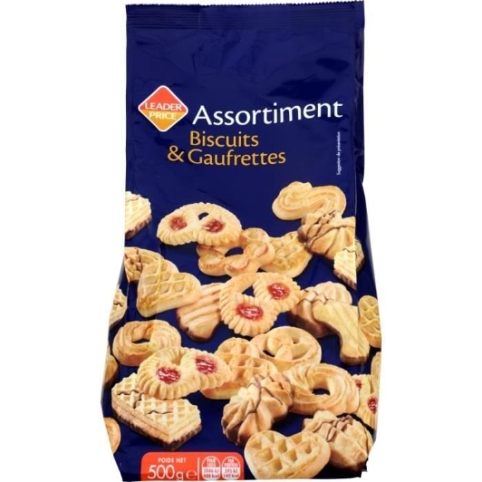 Assortiment biscuits & gaufrettes 500g Leader Price