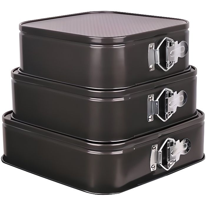 MOULE A GATEAU-Ensemble de trois pièces de moule à gâteau carré (20-22-24 cm)