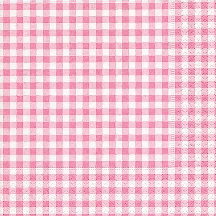 serviettes 33x33 cm - New Vichy rose x20