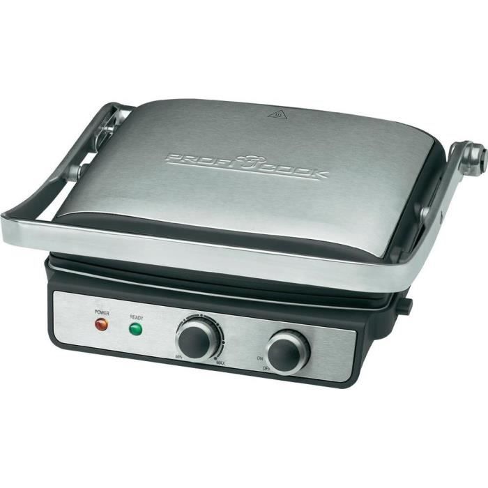ProfiCook Gril de contact 2000 W argenté PC-KG 1029
