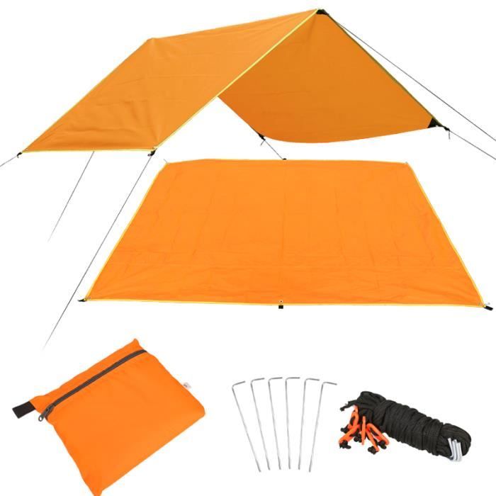 Abri anti-pluie pour tente de camping auvent multi-usages Couverture de plage pour tente de camping Tissu Oxford 420D - L
