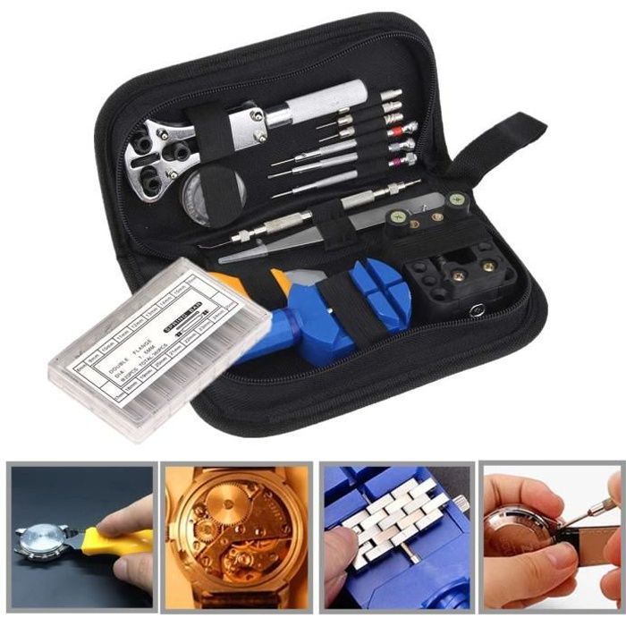 399PCS Coffret Outil Réparation Montre Horloger Tournevis Entretien Démonte Bracelet Ouvre Boîtier Clé