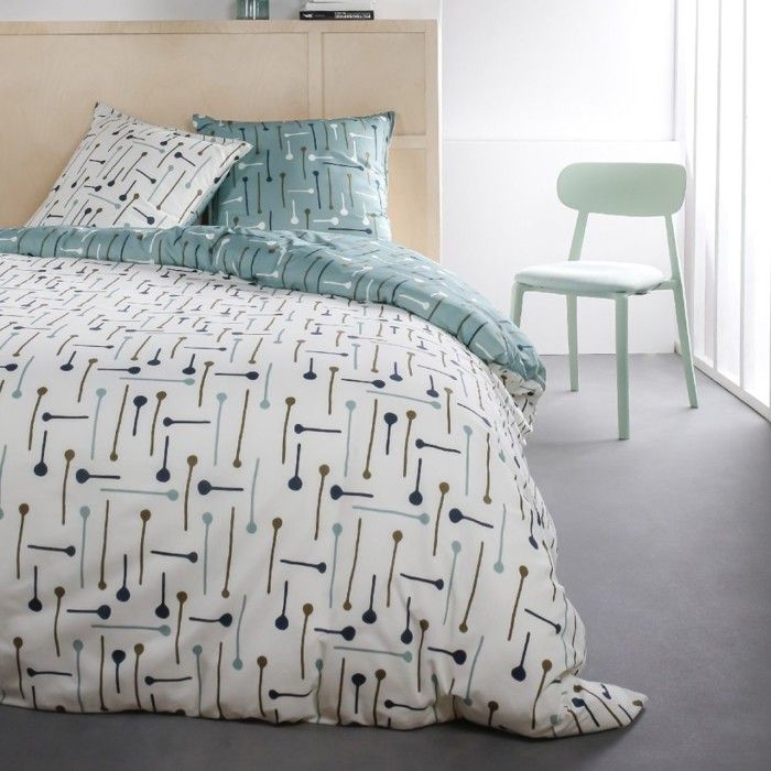 Housse de couette 240x260 Sunshine Dale + 2 taies 100% coton 57 fils Blanc