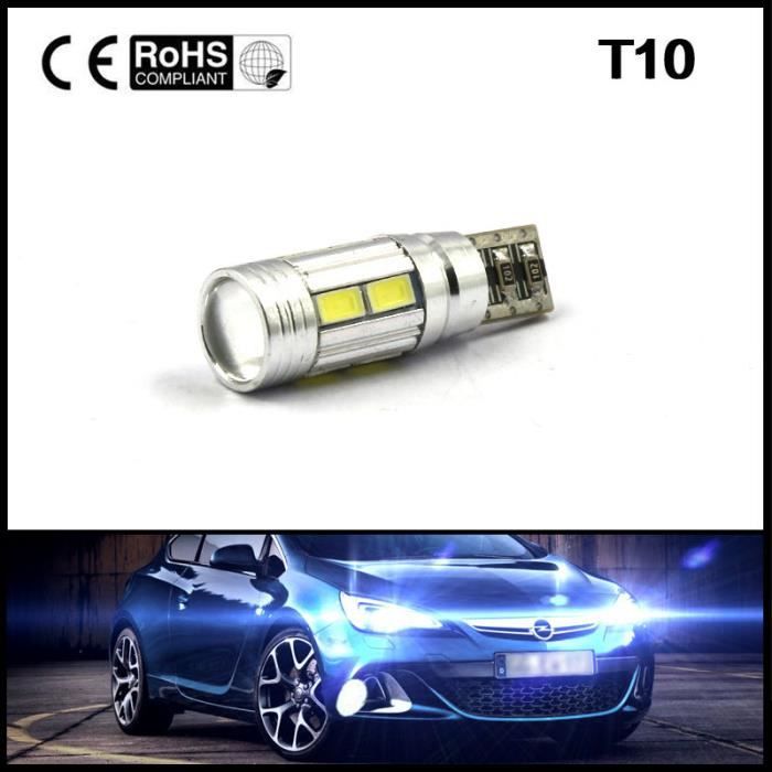 Vip2store® 2X T10 SMD 10 LED Ampoule Voiture Lampe BLANC