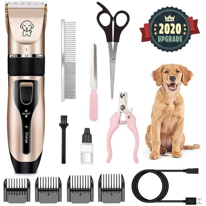 Tondeuse Chien les Professionnel Silencieux Rechargeable Sans Fil Détachable Animaux Tondeuse pour Chien, Rasoir Chien Chats Clipper
