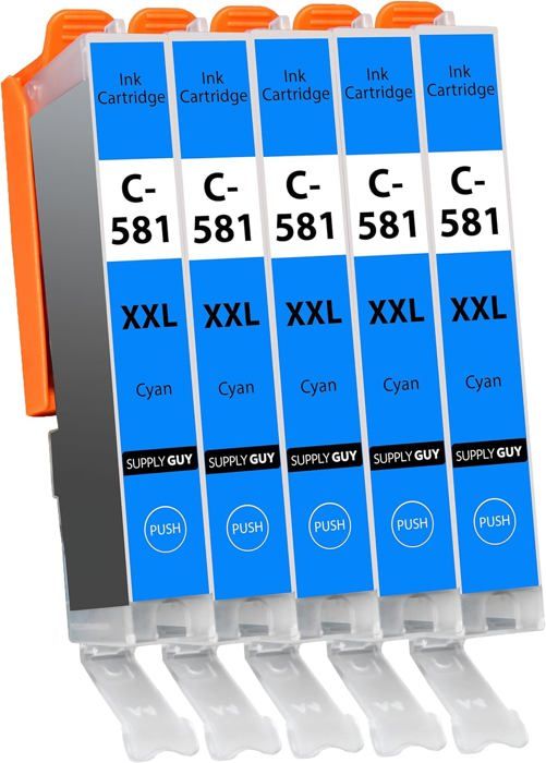 Cartouches Cyan Compatibles Canon 581XL - Lot De 2, Pour TR/TS Series, Par PREMIUM